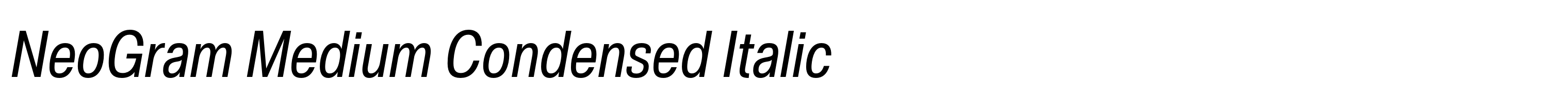 NeoGram Medium Condensed Italic